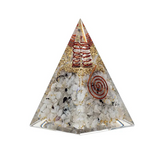 Orgonite Pyramide Harmonie Lunaire en Pierre de Lune & Symbole de la Lune