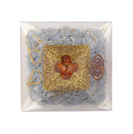 Orgonite Pyramide Ailes Célestes – Angélite & Symbole Ange
