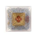 Orgonite Pyramide Ailes Célestes – Angélite & Symbole Ange