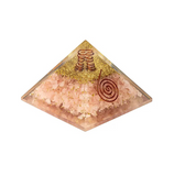 Orgonite Pyramide Cœur de Lumière – Quartz Rose & Symbole du Cœur