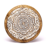 Table d’Appoint Mandala en Bois de Manguier