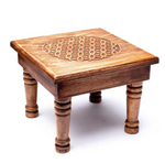 Table Fleur de Vie – Énergie Sacrée & Harmonie en Bois d’Acacia