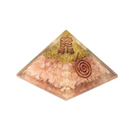 Orgonite Pyramide en Quartz Rose – Symbole Cœur et Énergie d’Amour