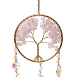 Attrape-Soleil Arbre de Vie en Quartz Rose – Amour, Harmonie et Énergie Bienveillante
