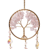 Attrape-Soleil Arbre de Vie en Quartz Rose – Amour, Harmonie et Énergie Bienveillante