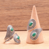 Elastic ring in amethyst, rose quartz and rock crystal beads