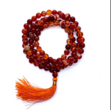 Tibetan Mala 108 beads Carnelian 
