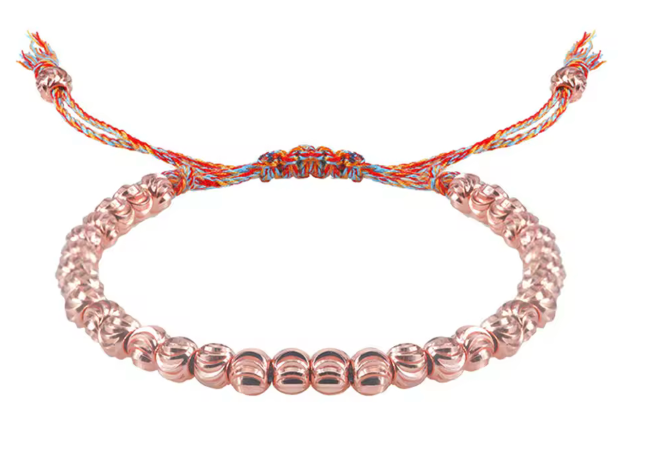 Bracelet Bouddhiste Perles de Cuivre rose