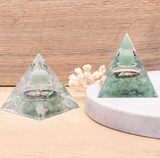 Orgonite Pyramide Métatron – Aventurine Verte - univers tibet