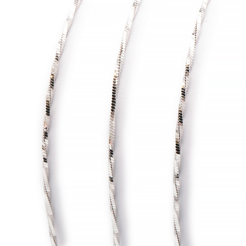 Lange Linea Celestial Kette – halbgedrehte venezianische Gliederkette aus 925er Silber (55 cm)