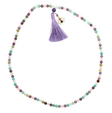 Mala Lotus Sanftheit & Gelassenheit aus Lepidolith, Amazonit, weißem Achat und Rosenquarz – 108 Perlen