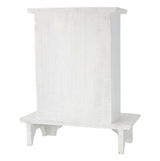 Autel sur pied en bois de manguier blanc – Motif lotus