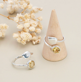 Ring "Lichtblatt" aus facettiertem AAA-Citrin & 925er Silber