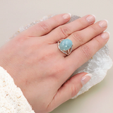 Ring "Eclat des eaux" aus Aquamarin AA & Silber 925