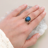 Anillo Vela de Claridad Aguamarina y Plata 925 – Calma y Expresión