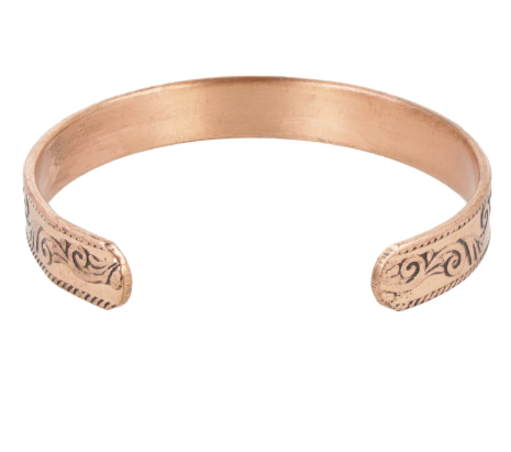 Bracelet Magnétique en Cuivre Gravé Lotus