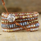 Bracelet Wrap Jaspe et Cristal