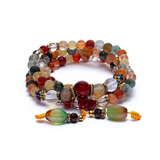 tibetanisches Rosenquarz-Mala, Flussstein und Amethyst - Tibetwelt