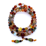 Mala Tibétain Agate, Cristal de Roche et Améthyste