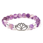 Bracelet Améthyste Chevrons et Cristal de Roche Lotus
