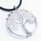 Pendentif Arbre de Vie Quartz Rose
