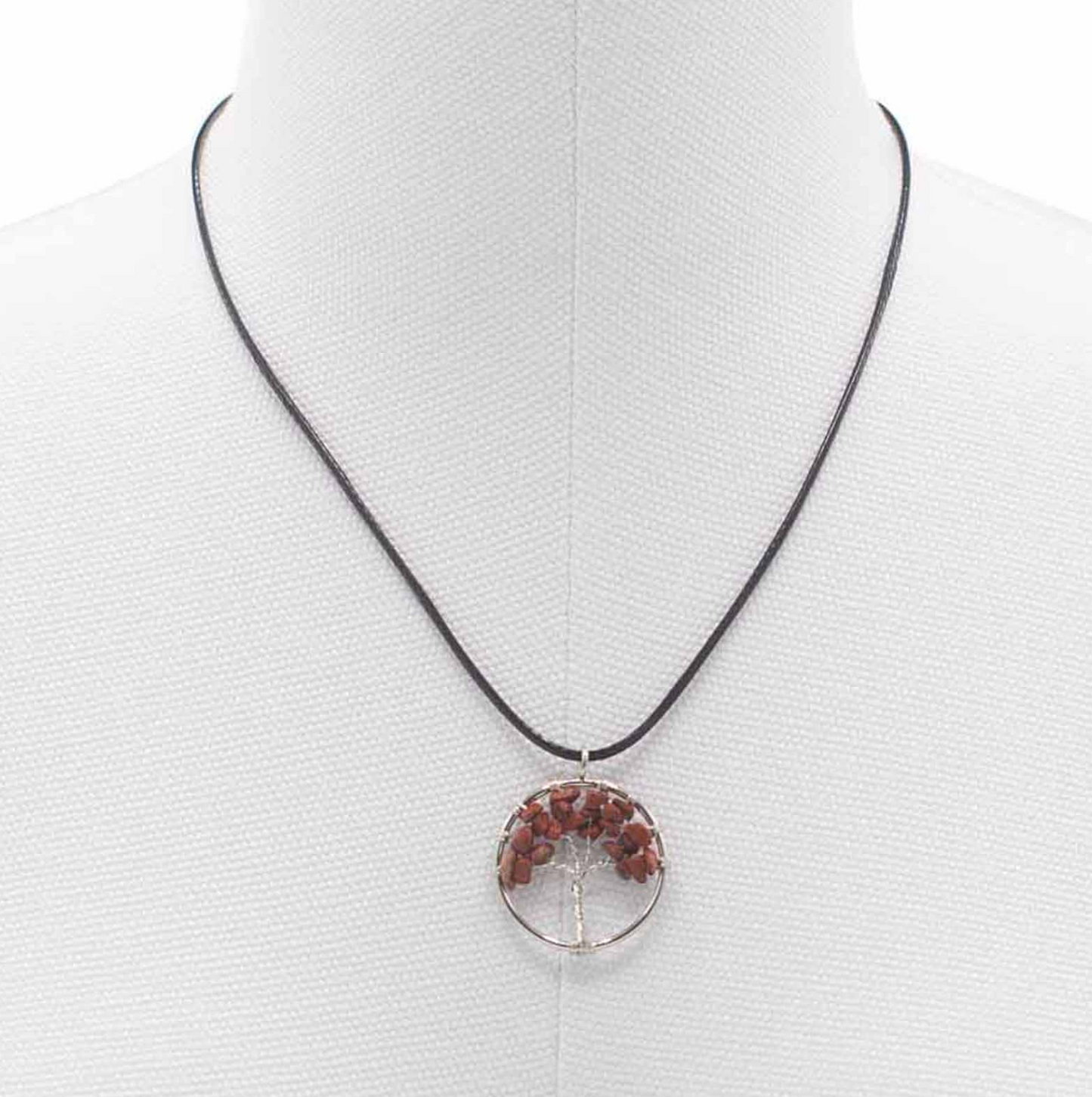 Pendentif Arbre de Vie Jaspe Rouge