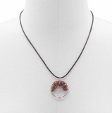 Pendentif Arbre de Vie Jaspe Rouge