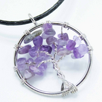 Pendentif Arbre de Vie Améthyste Cordon