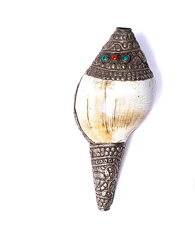 Conque tibétaine sacrée - objet rituel bouddhiste