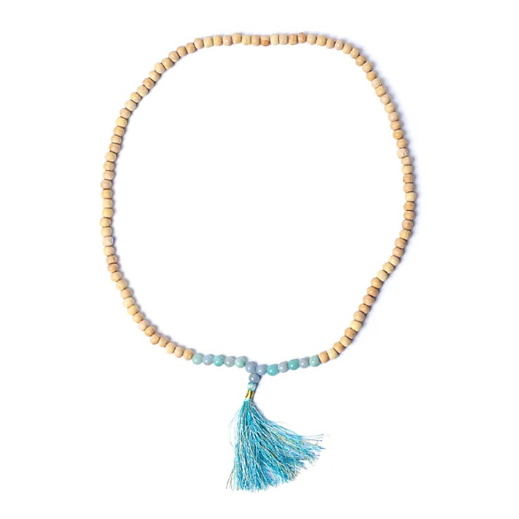 Mala Tulsi Angelite and Amazonite