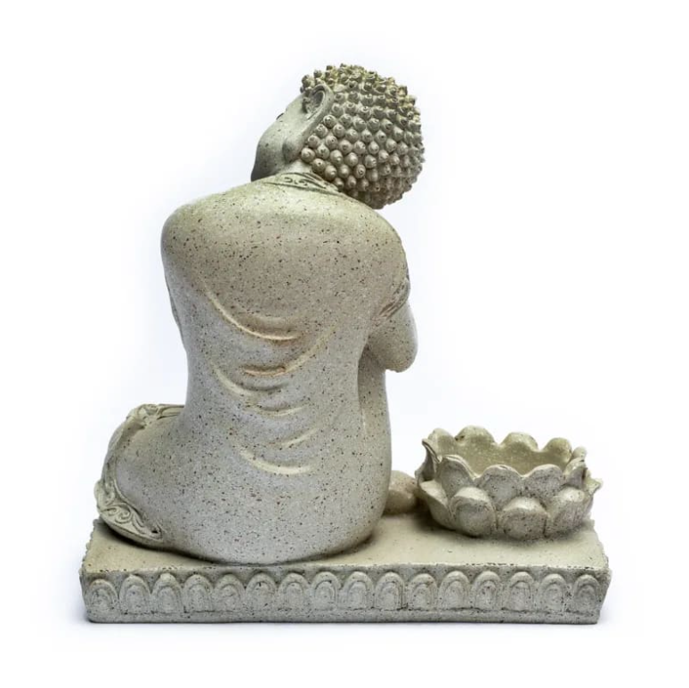 statue bougeoir bouddha serein et relaxant - univers tibet