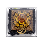 Orgonite Pyramide Chakra en Tourmaline Noire & Symbole Om