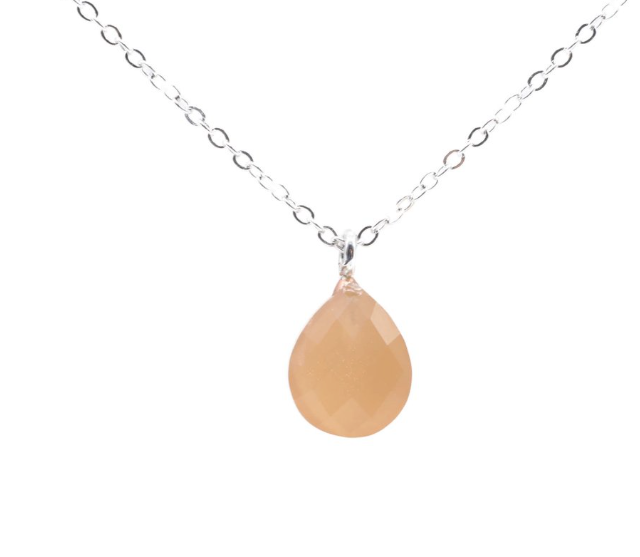 Collier Argent 925 Pierre de Soleil Goutte – Énergie, Rayonnement et Vitalité - univers tibet