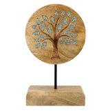 Décoration Arbre de Vie en Bois de Manguier & Aventurine Verte – Harmonie Verte - univers tibet