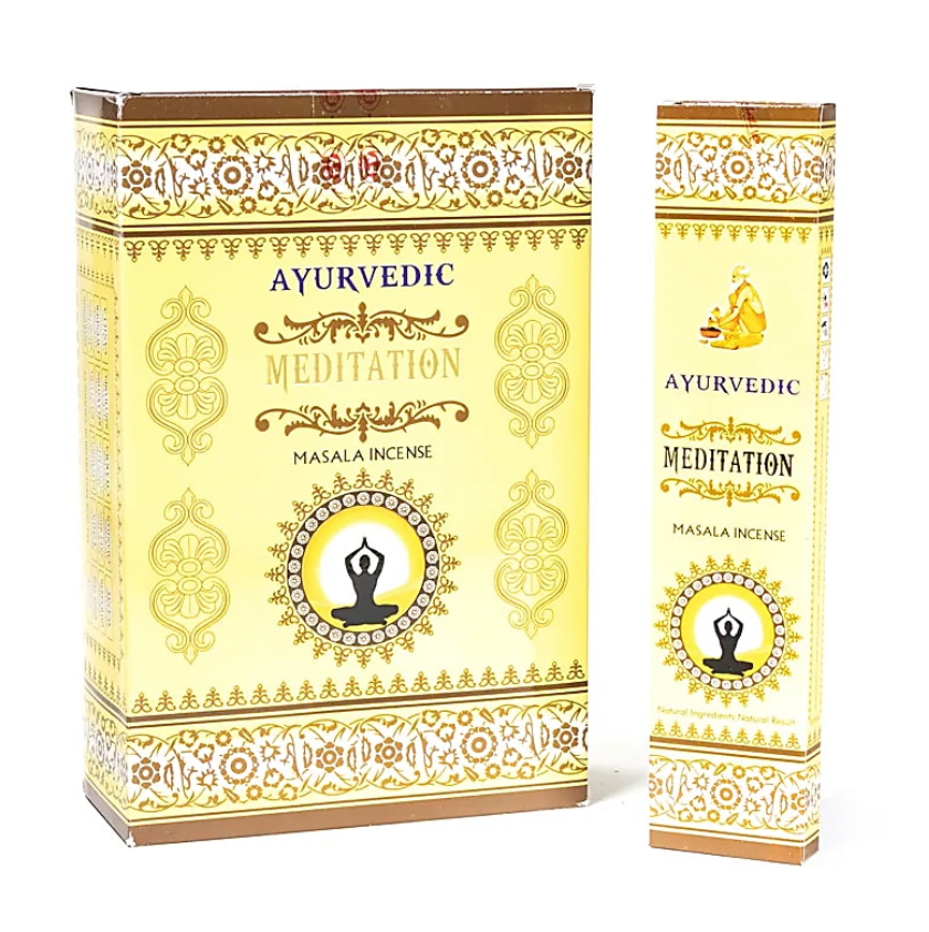 Encens Ayurvédique Masala – Méditation (lot de 6 boîtes) - univers tibet