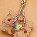 Bracelet Wrap 7 Chakras : Jaspe Impérial - Cristal - Agate