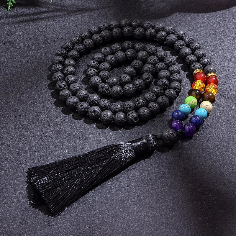 Mala Pierre de Lave - 7 Chakras