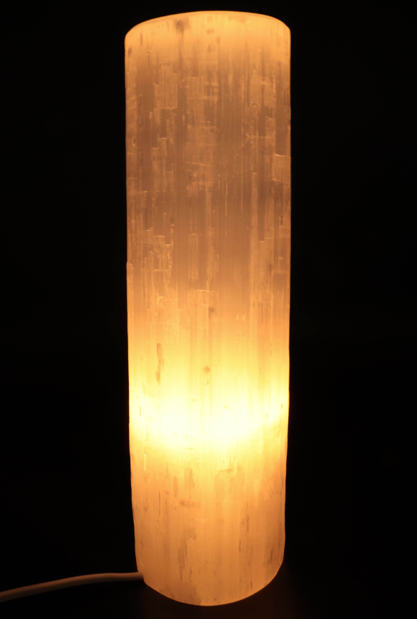 Kerzenhalter Selenit Zylinder 30 cm - Tibetwelt