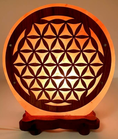 Lampe de Sel Fleur de Vie Géométrique - 5K - univers tibet