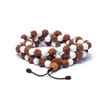 Mala 108 Perles en Graines de Rudraksha et Coquillage - Univers Tibet