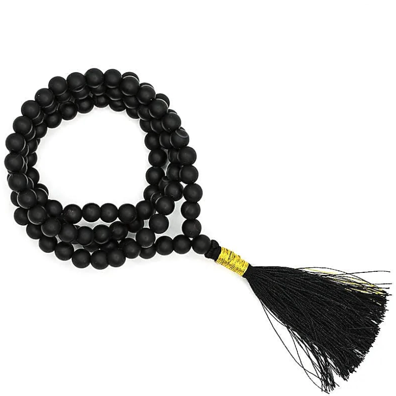 Tibetanischer Mala mit 108 Shungit-Perlen - Tibetwelt