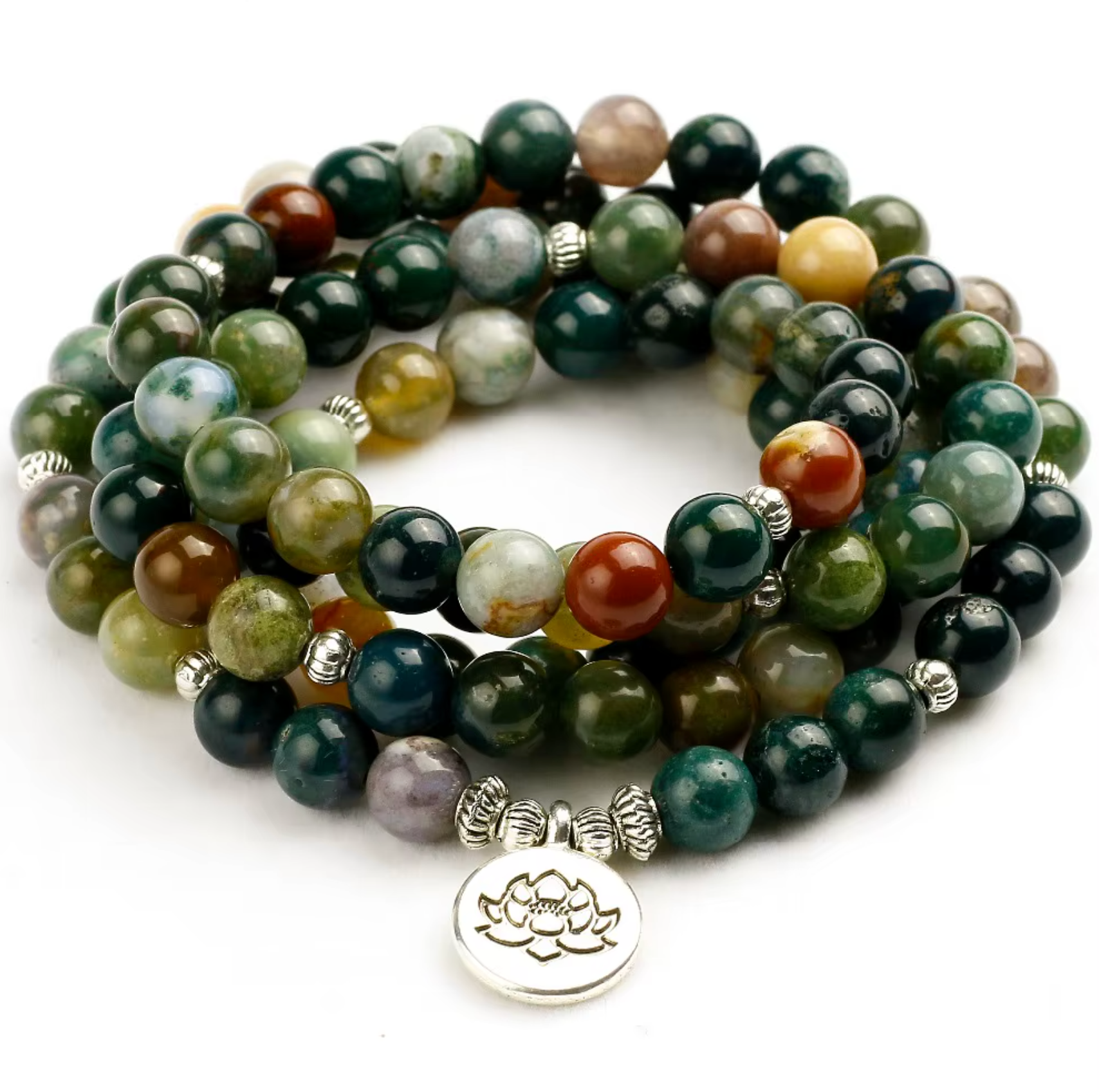 Mala Tibétain 108 Perles Jaspe Fancy - Univers Tibet