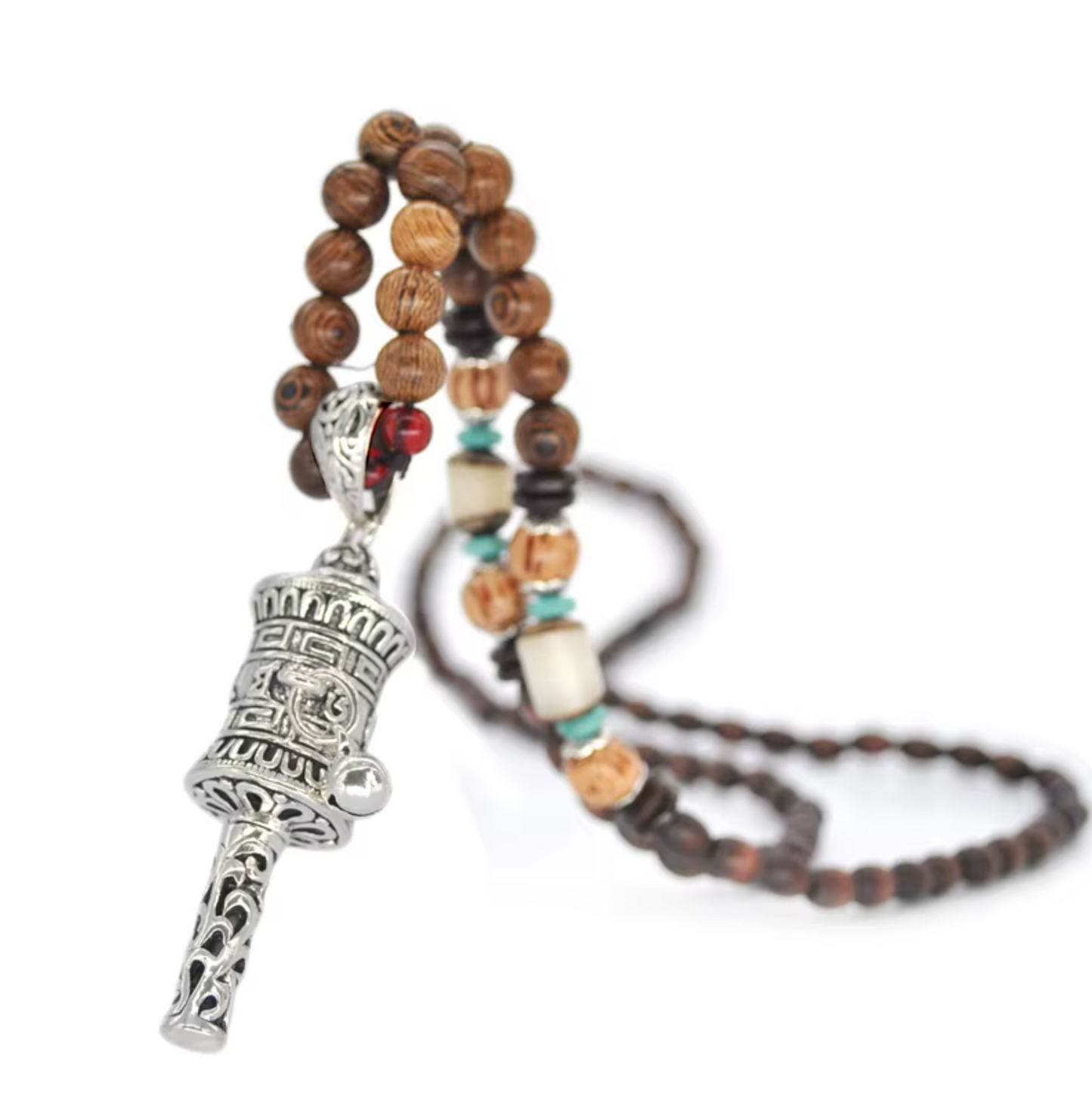 Mala Tibétain avec Pendentif Moulin à Prières - Univers TIbet