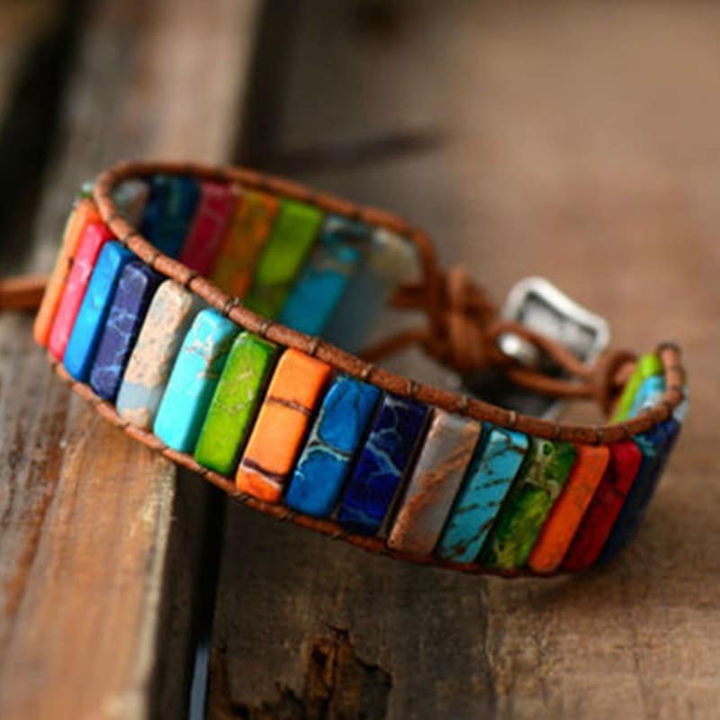 Armband 7 Chakren, Naturstein- Tibetwelt
