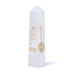 Obélisque Reiki en Cristal de Roche - univers tibet
