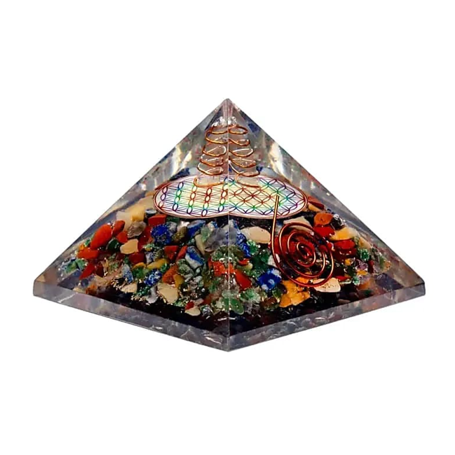 Orgonite Pyramid 7 Chakras - Universe Tibet