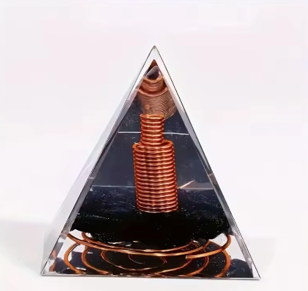 Orgonite Pyramid Shield Black – Obsidian – Tibetan Universe
