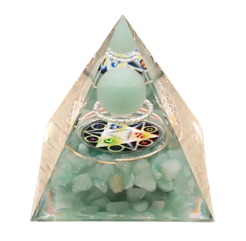 Orgonite Pyramide Métatron – Green Aventurine - Tibetan Universe