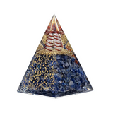 Orgonite Pyramid made with Sodalite and Rock Crystal - Tibetan Universe