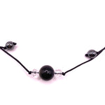 Pendentif Obsidienne, Perles de Verre et Hématite - Protection